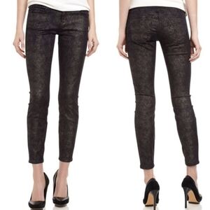 Current Elliott Gold Foil Stiletto Jeans 28